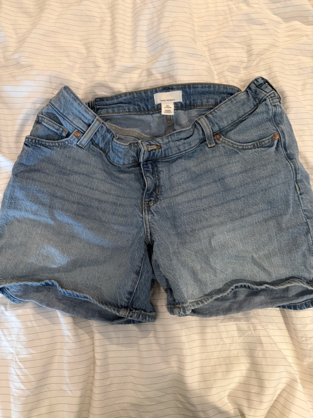 Light Blue Maternity Denim Shorts